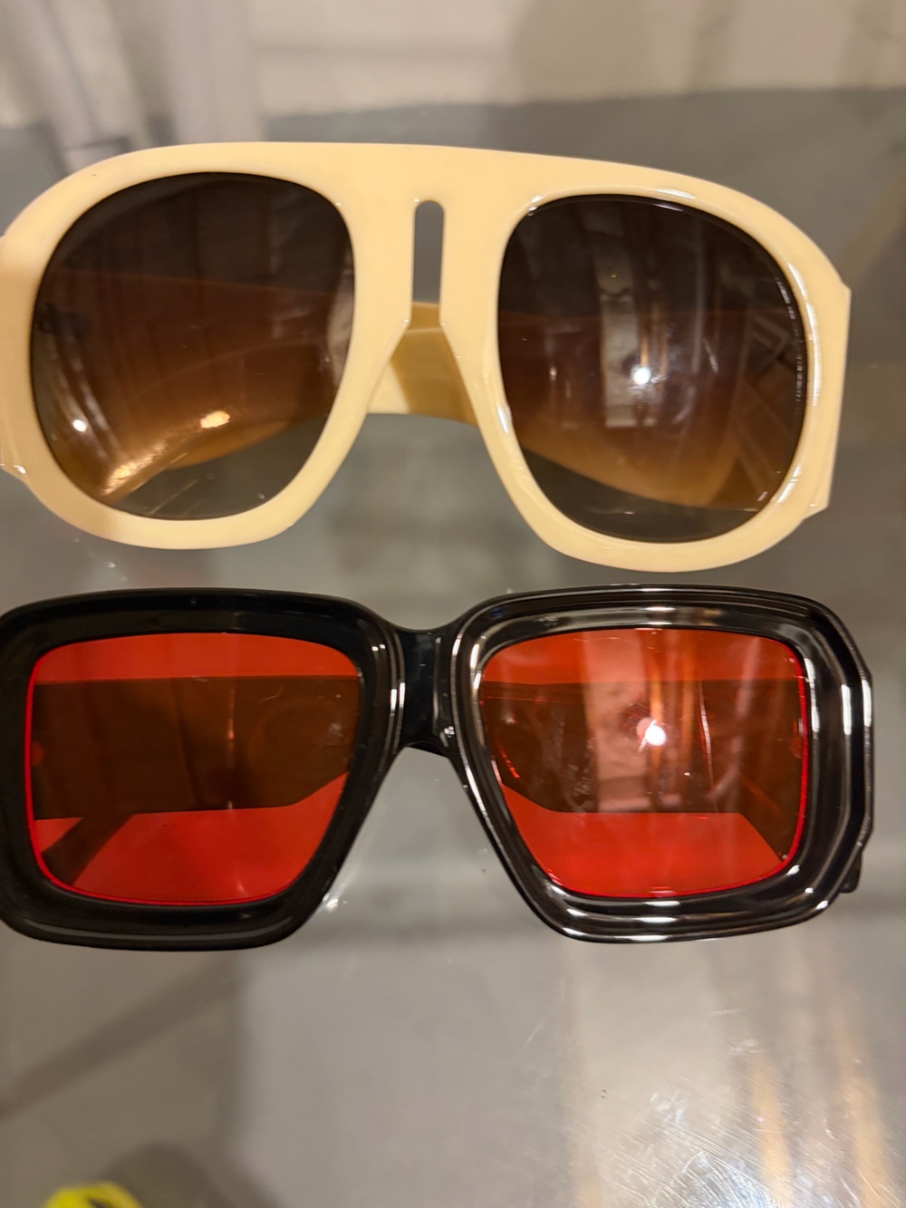 Oversized Women’s Sunglasses in Cream/Brown and Black/Red - Fashionable Frames